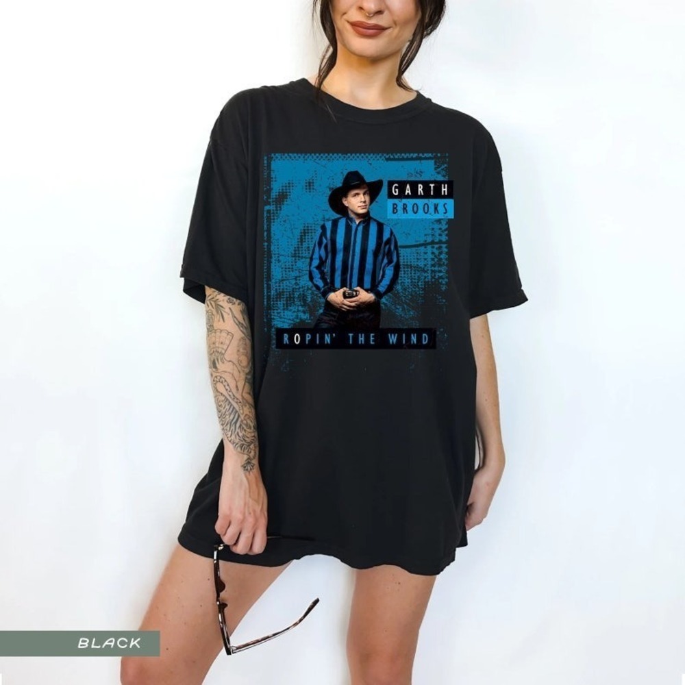 Garth Ropin Wind Shirt - 90s Inspired Country Shirt Western Graphic Tee